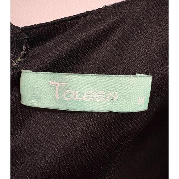 Toleen Dress Womens Medium Floral Babydoll Ruffles Boho Peasant Maxi Sheer L/S - Picture 4 of 9